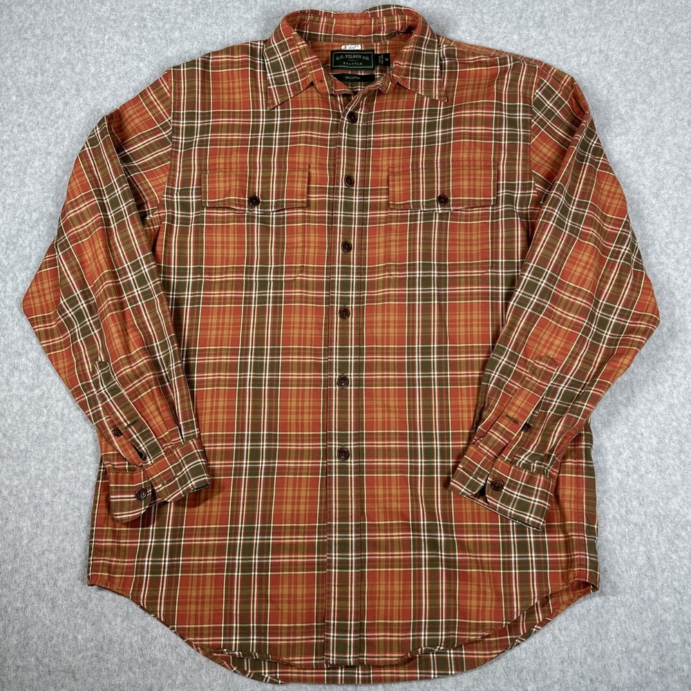 C.C. Filson Co. Vintage 90s Plaid Button Up Long Sleeve Shirt Men's‎ Size Medium